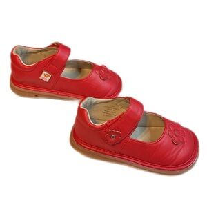 Mooshu Mary Jane Toddler trainers Squeaky Shoe Red Kids Mary Jane flower leather
